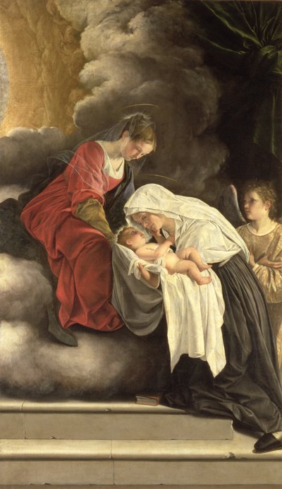 Madonna mit Kind und St. Frances von Rom von Orazio Gentileschi